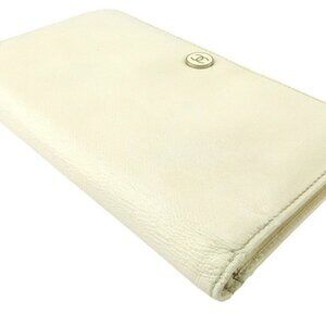 CHANEL Purse White White Silver Women Authentic secondhand